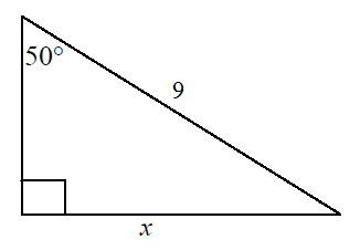 Use sine ratio, hypotenuse and angle to calculate opposite side length