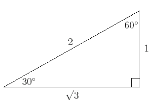 angles and side ratios in a 30-60-90 special right triangle