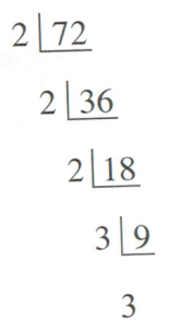 continuous division of 72