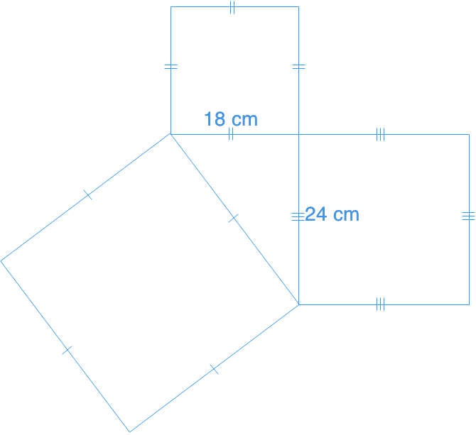 using pythagorean theorem to find side lengths of sqaures