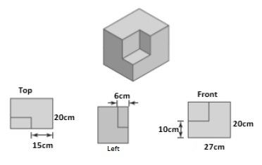 find two and 3 dimensional shapes for total surface area