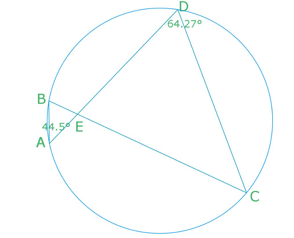 How to find an angle outlet in a circle