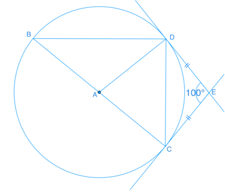 Tangent properties and angles in a circle