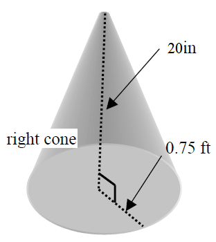 finding surface area and volume of a cone