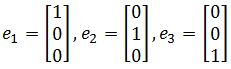 unit vectors of standard basic e_1, e_2, e_3