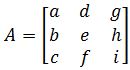 Standard matrix e_1, e_2, e_3