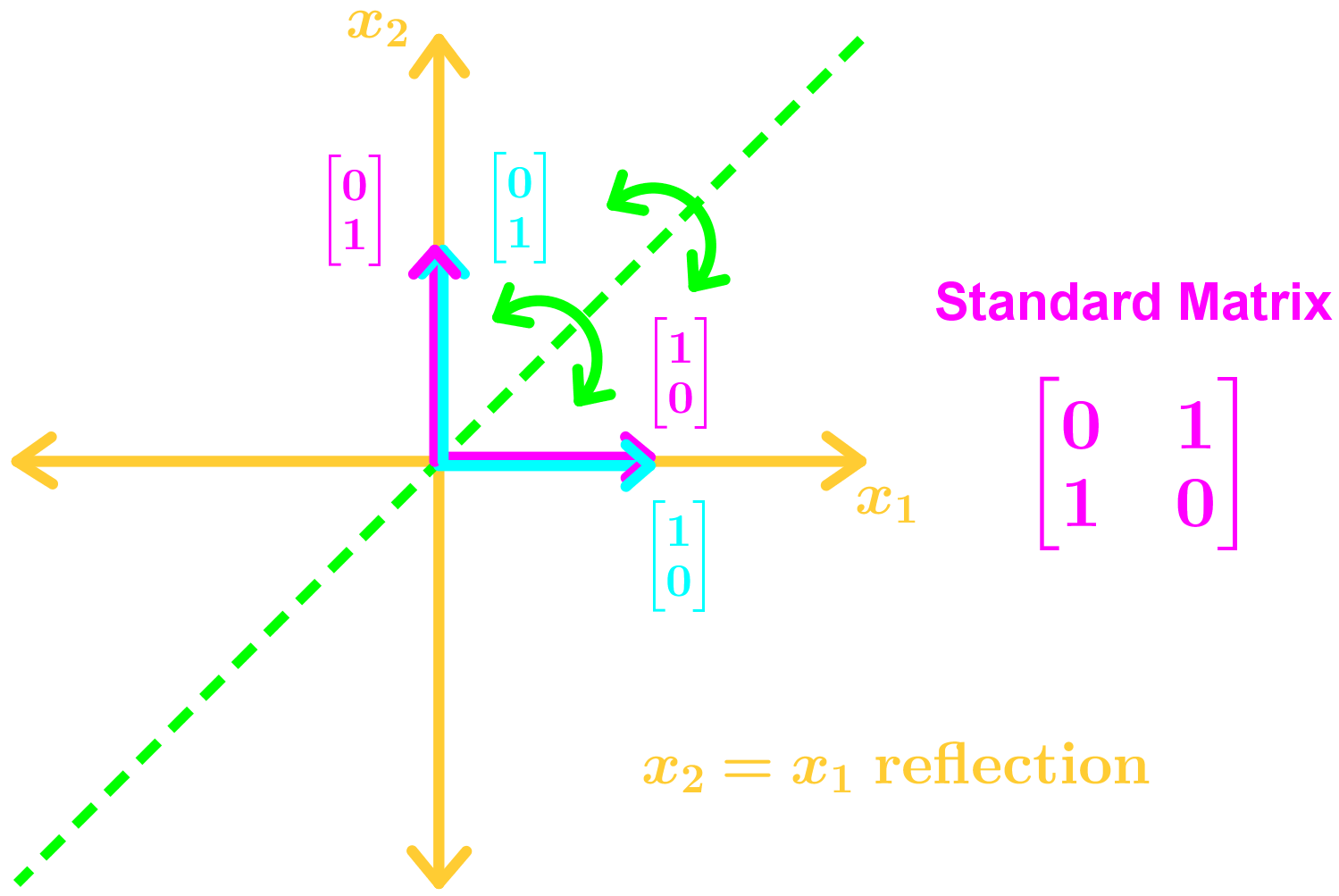 x2=x1 reflection