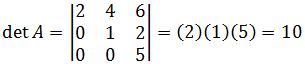 determinant of a triangular matrix 