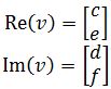 real part and imaginary part of complex vector v