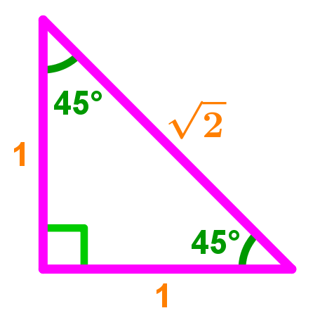 45/45/90 Right Isosceles Triangles - High School Math