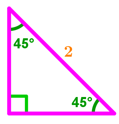 Right Triangle Formula 45 45 90