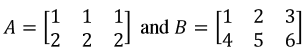 two matrices to add or subtract