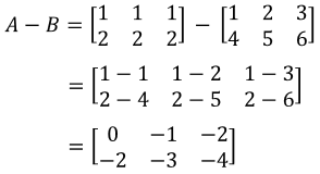 subtracting matrices