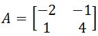 The determinant of a 2 x 2 matrix