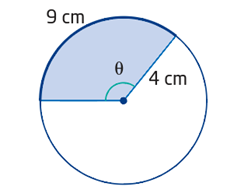 Using arc length and radius to calculate angle in radian