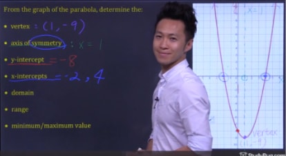 characteristics of function: x-intercept