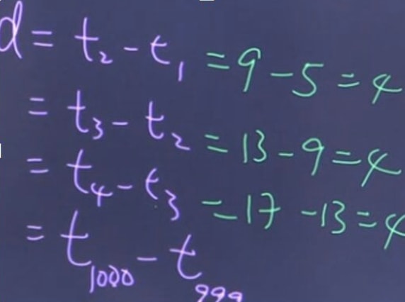 Looking for the common difference (d) in arithmetic sequence