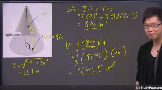 finding volume of a cone