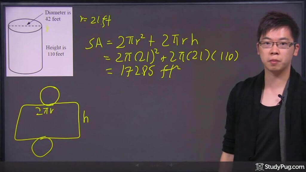 finding surface area of a cylinder