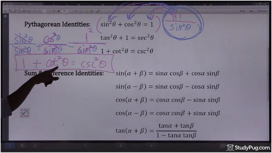 derive the other two pythagorean identities using first pythagorean identity