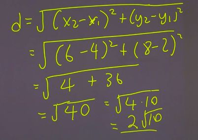 distance formula example