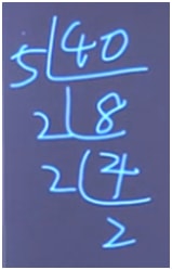 division analysis of number 40 for combining like radicals