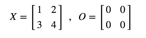 Equation 11: Matrix Multiplication for Zero Matrix example pt.1