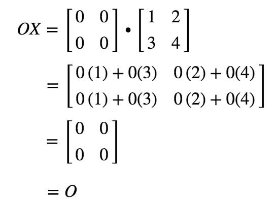 Equation 11: Matrix Multiplication for Zero Matrix example pt.3