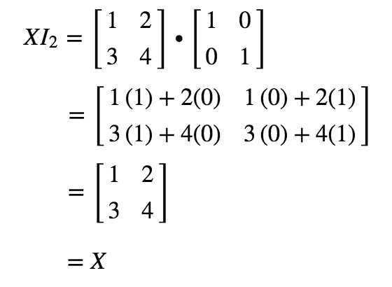Equation 12: Matrix Multiplication for identity matrix example pt.2