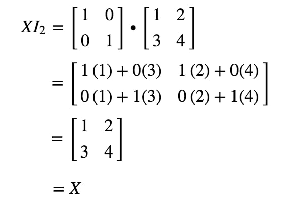 Equation 12: Matrix Multiplication for identity matrix example pt.3