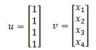 Equation 13: Column vectors u and v