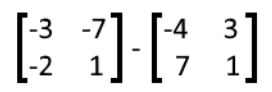 Equation 14: Subtraction of two matrices