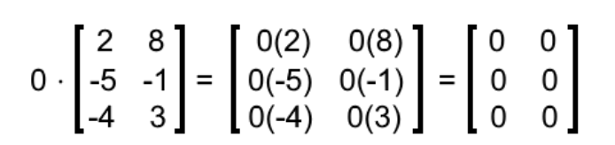 Equation 16: Result of scalar multiplication of a matrix by zero