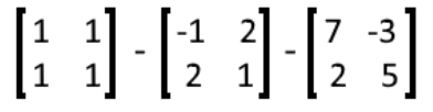 Equation 18: Subtraction of three matrices