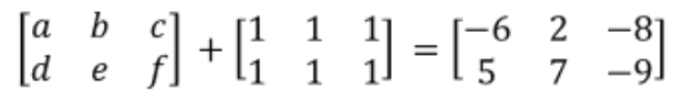 Equation 24: Finding the values of the elements in the left-most matrix