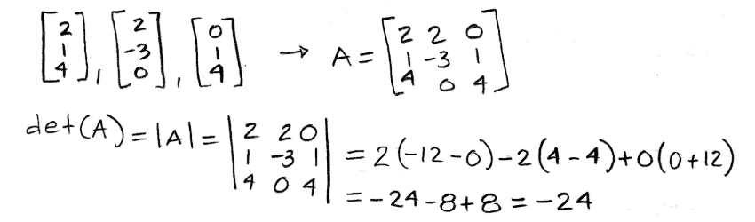 Equation 34: Proving a set of column vectors is linearly independent