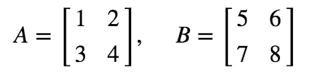 Equation 5: 2 x 2 Matrix Multiplication Example pt.1