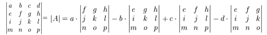 determinant of a matrix