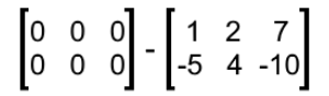 Equation 6: Subtraction with a zero matrix