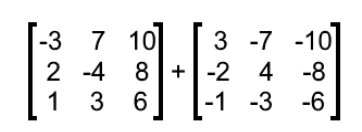 Equation 8: Addition of opposite matrices