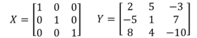 Equation 8: Matrices X and Y