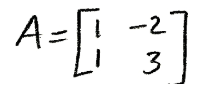 Equation for example 3(a): Matrix A