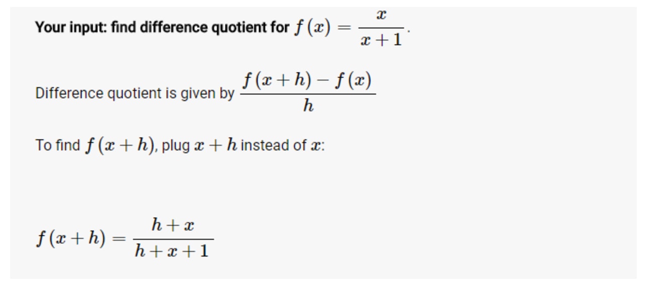 Difference Quotient Calculator