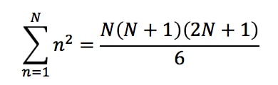 Formula 3: Power sum n^2