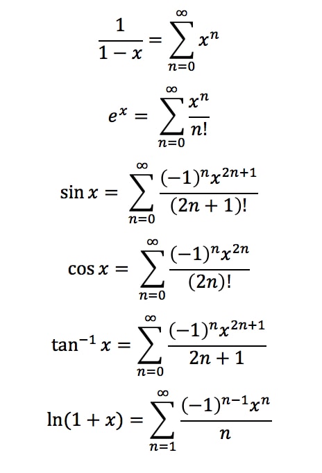 Formula 5: Common Taylor Series