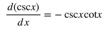 Formula 6: Derivative of cscx