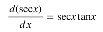 Formula 7: Derivative of secx