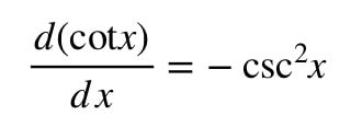 Formula 8: Derivative of cotx
