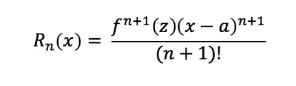 Formula 9: Taylor Series Error Term