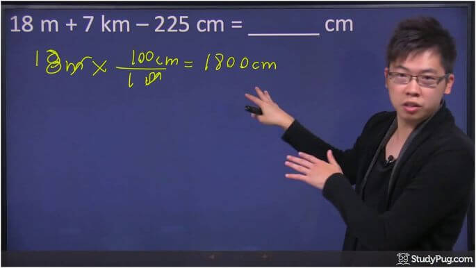 converting the numbers into centimeters step 2